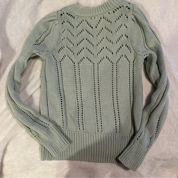 madewell sage green pointelle sweater nwt xs - Picture 3 of 4